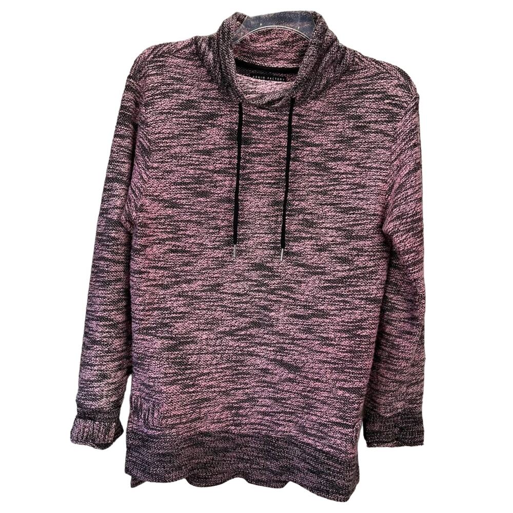 COPPER RIVET | Black & Pink Tweed Long Sleeve Adjustable Waist & Cuff Sweatshirt